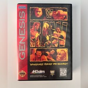 Genesis WWF Raw Video Game CASE ONLY.